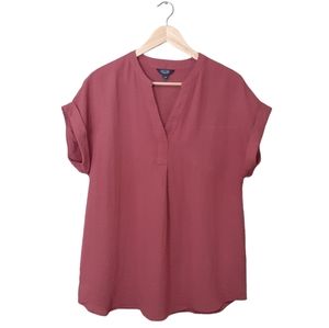 Rachel Roy Women's Short Sleeve Top Terracotta Plus Size XXXL